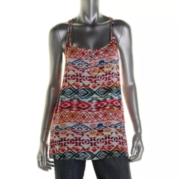 Pink Rose Tops - NWT💠 PINK ROSE Pink Racerback Printed Tank Top